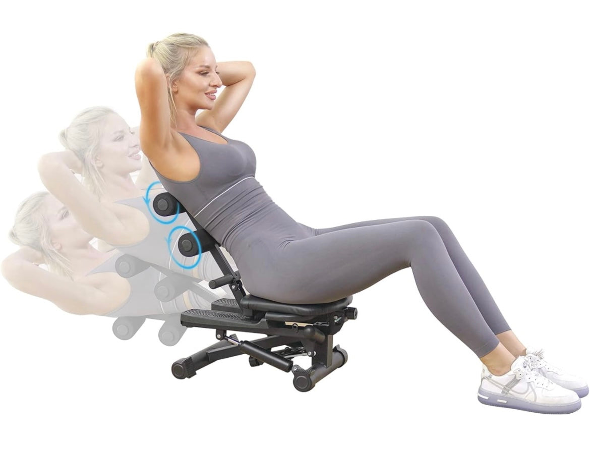 Stepper 2 en 1 para ejercicio con bandas de resistencia y máquina de entrenamiento AB.
