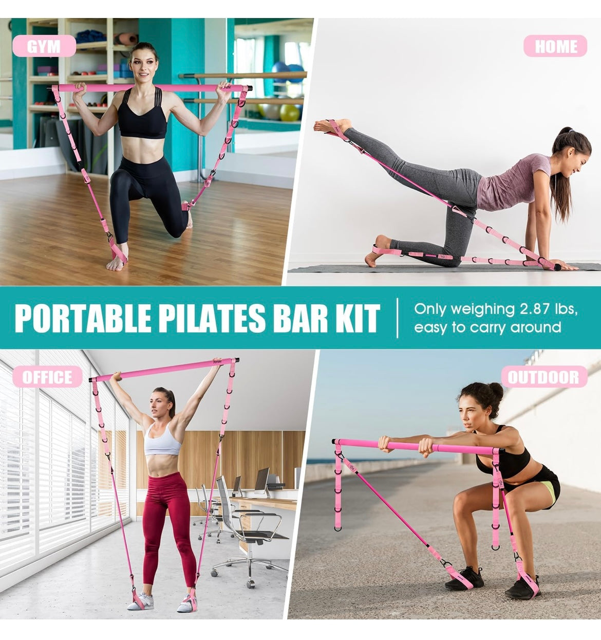Kit barra de pilates + bandas.