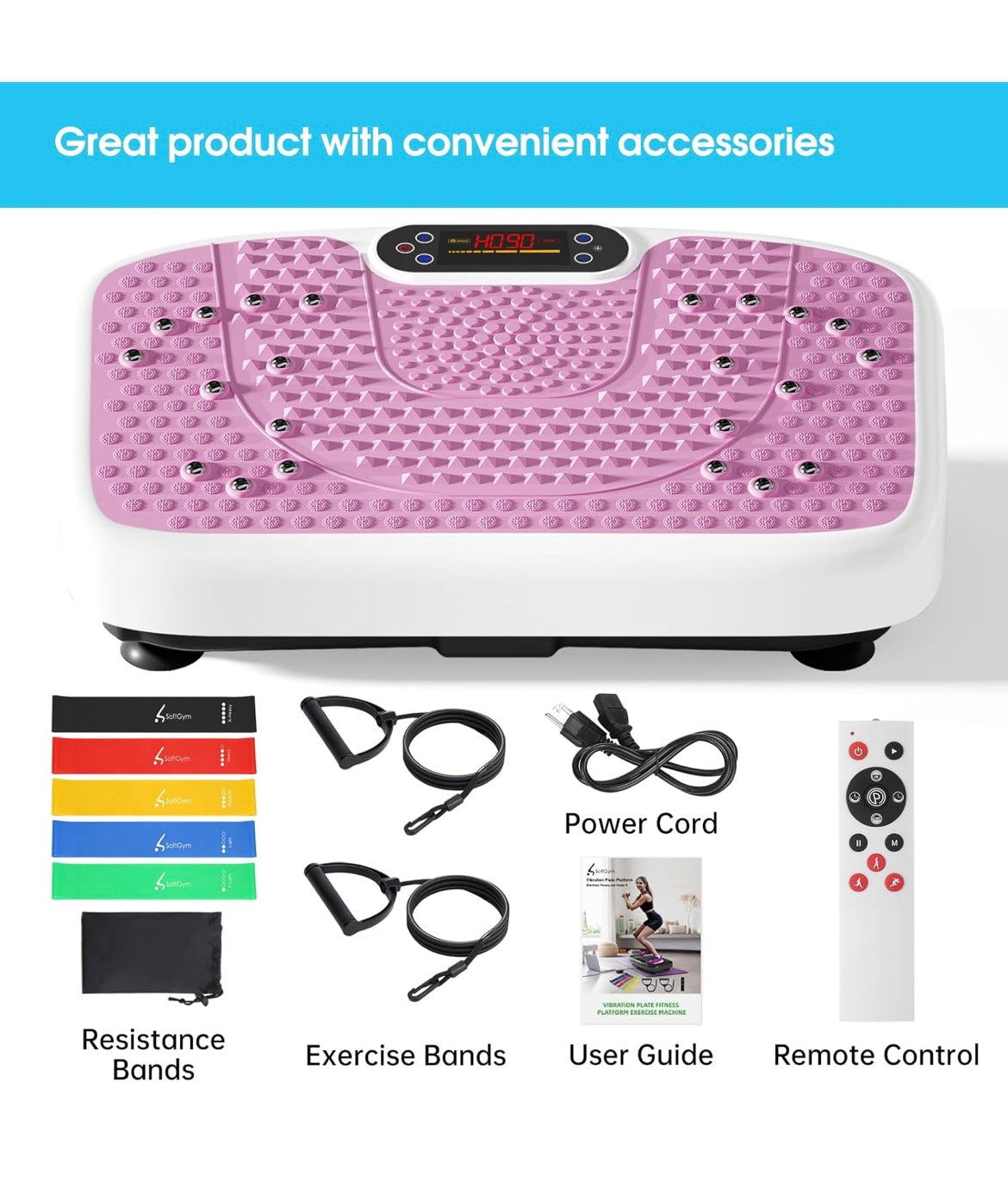 Placa vibratoria rosa +bandas.