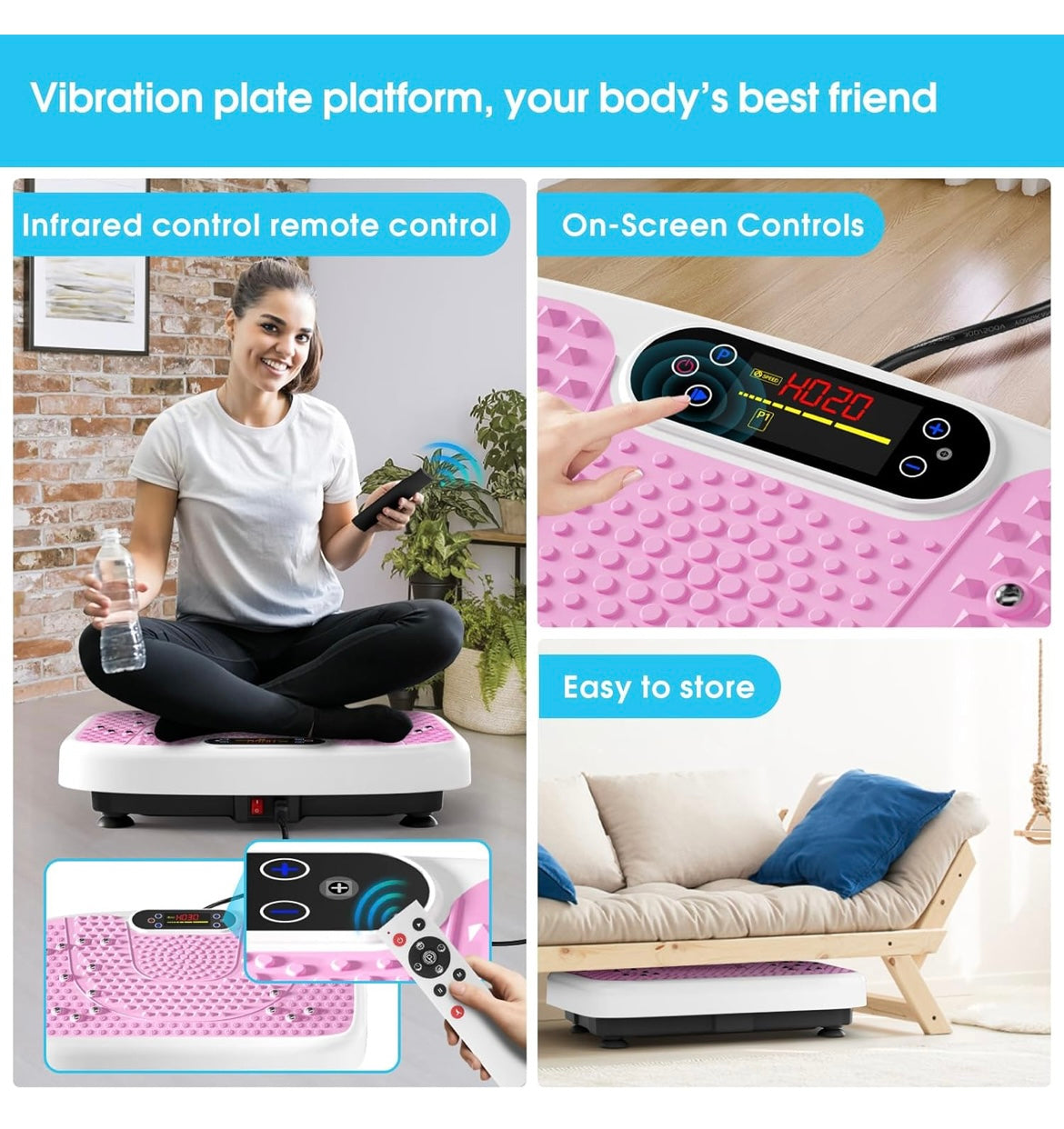 Placa vibratoria rosa +bandas.