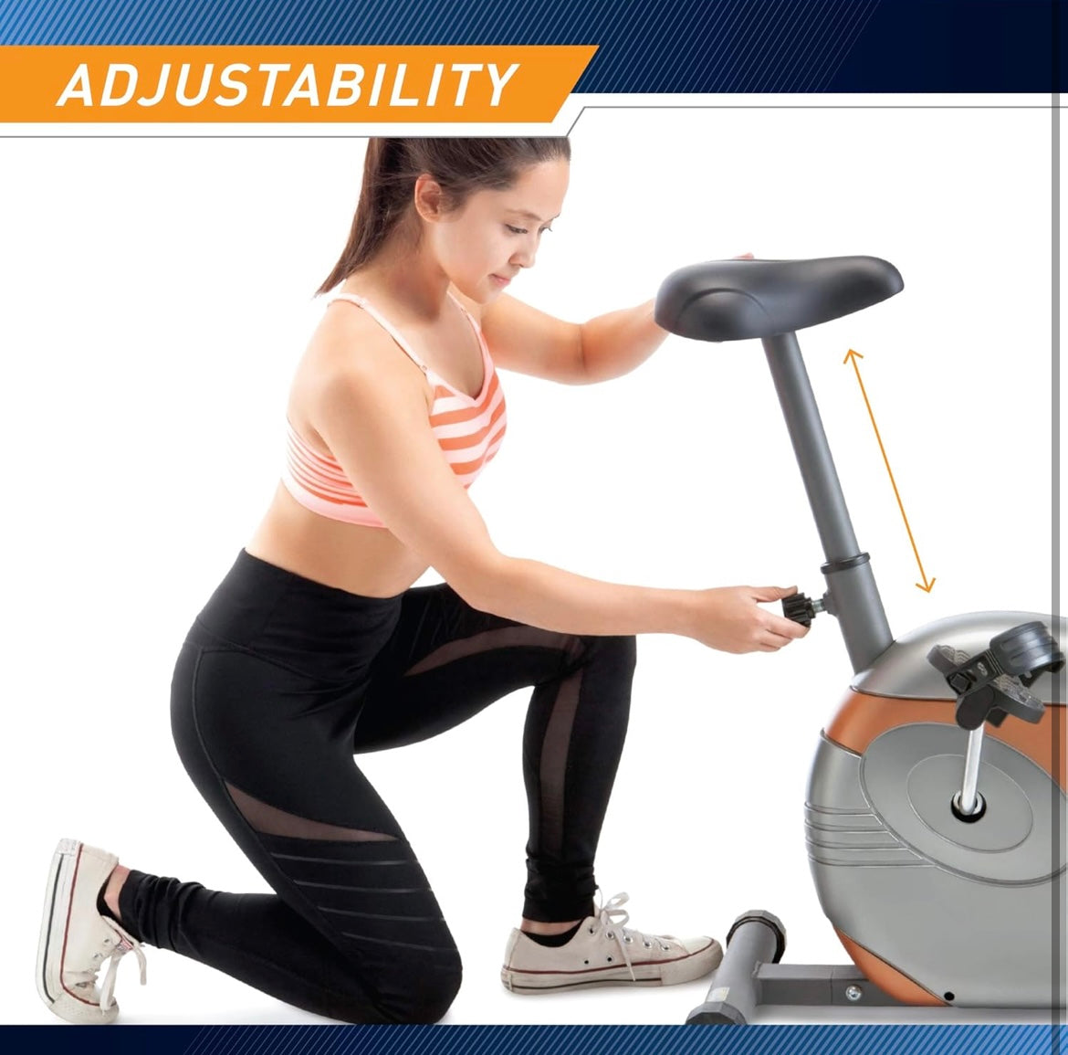 Bicicleta con resistencia magnética ajustable.