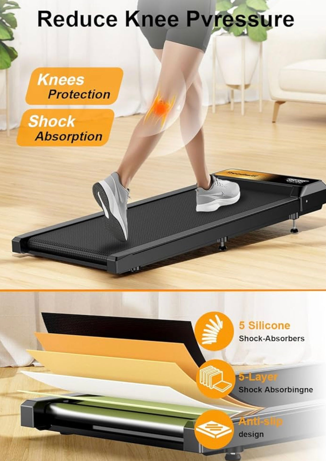 Caminadora 2 en 1 con control remoto.