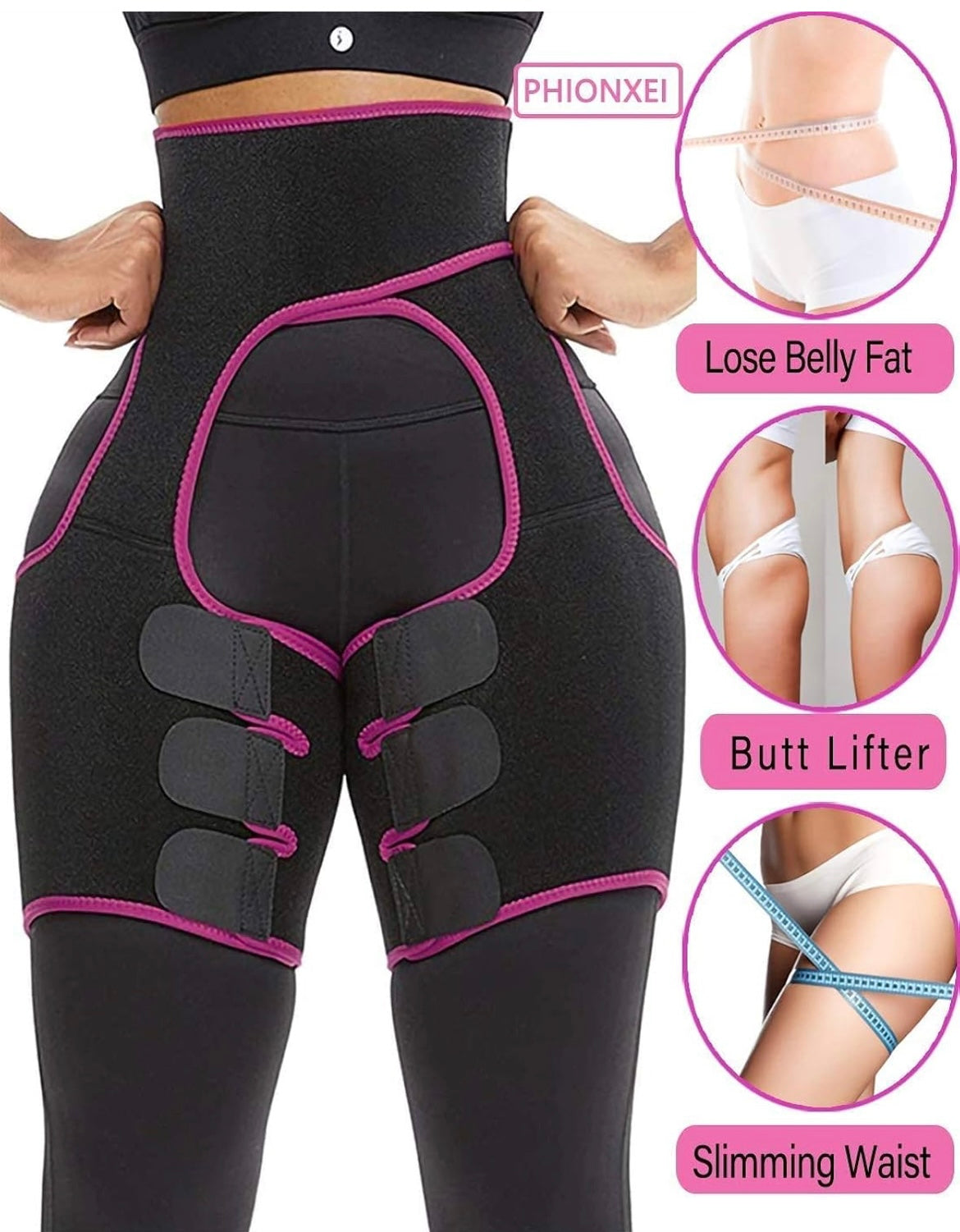 Faja cintura alta y muslos 3 en 1.