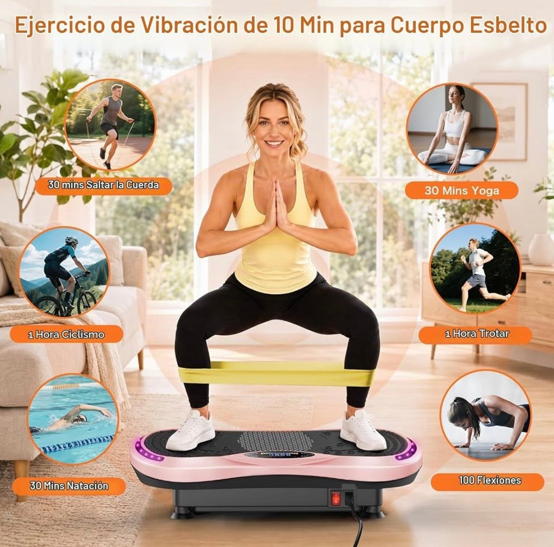 Plataforma vibratoria- 200 velocidades ajustables.
