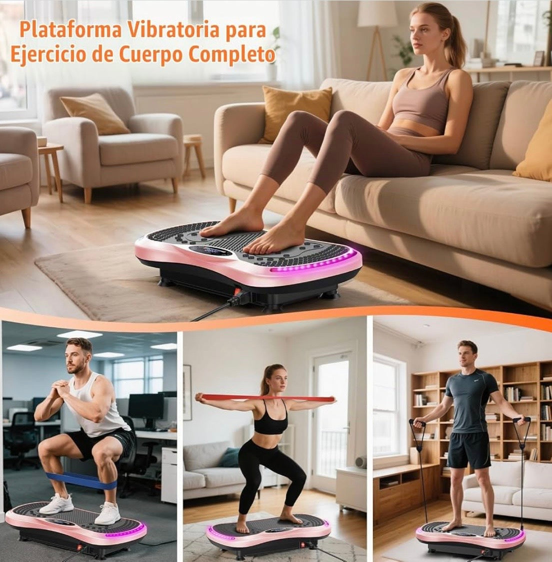 Plataforma vibratoria- 200 velocidades ajustables.