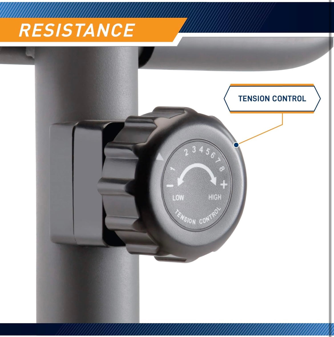 Bicicleta con resistencia magnética ajustable.