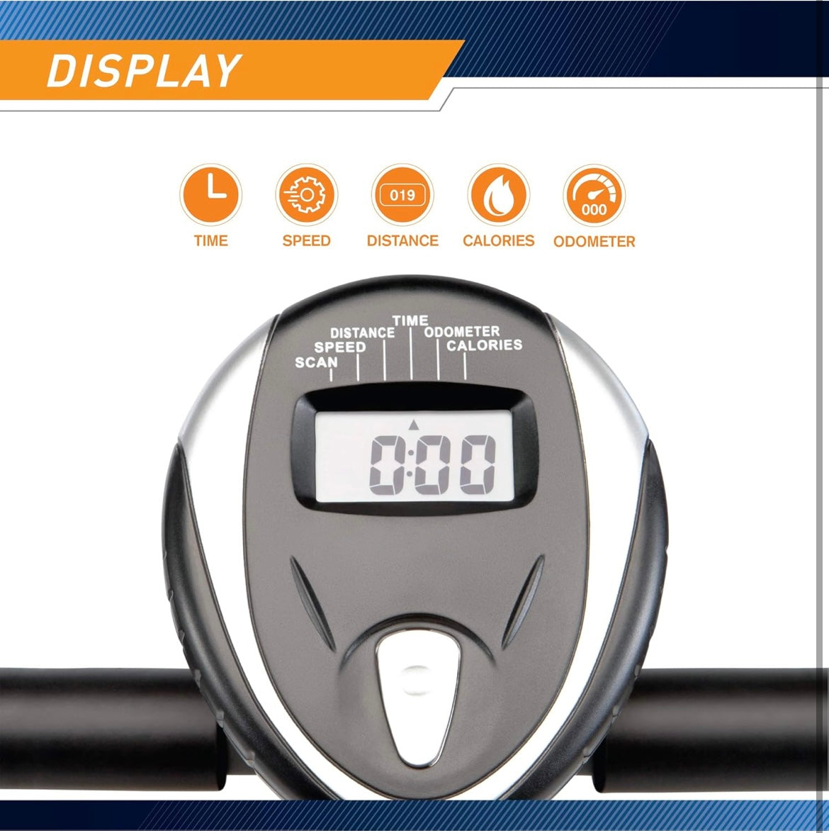 Bicicleta con resistencia magnética ajustable.