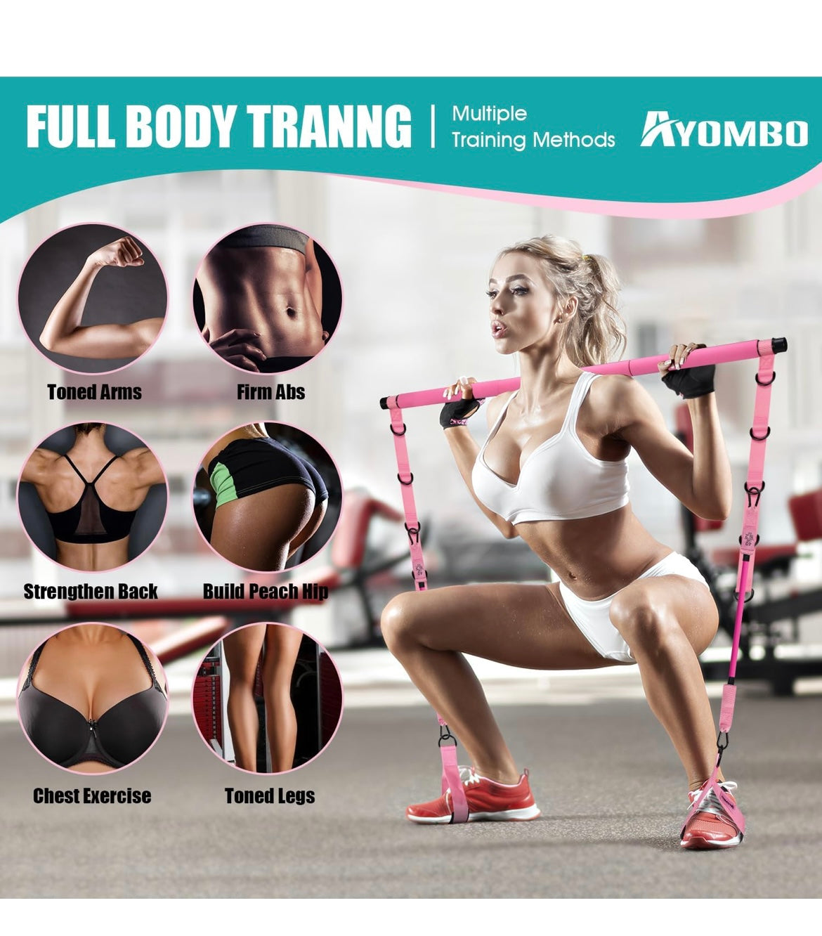 Kit barra de pilates + bandas.