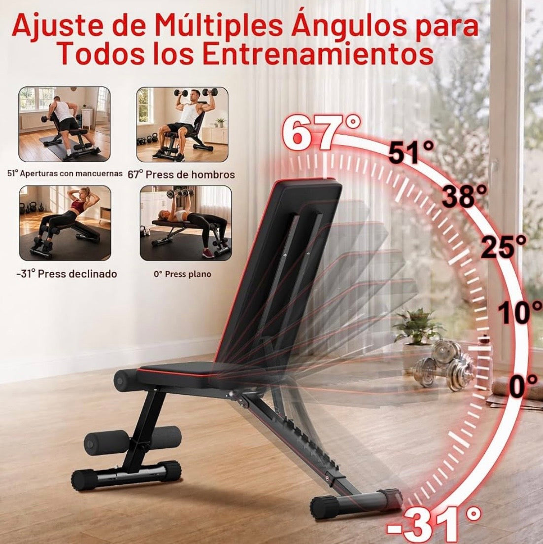 Banco de pesas plegable